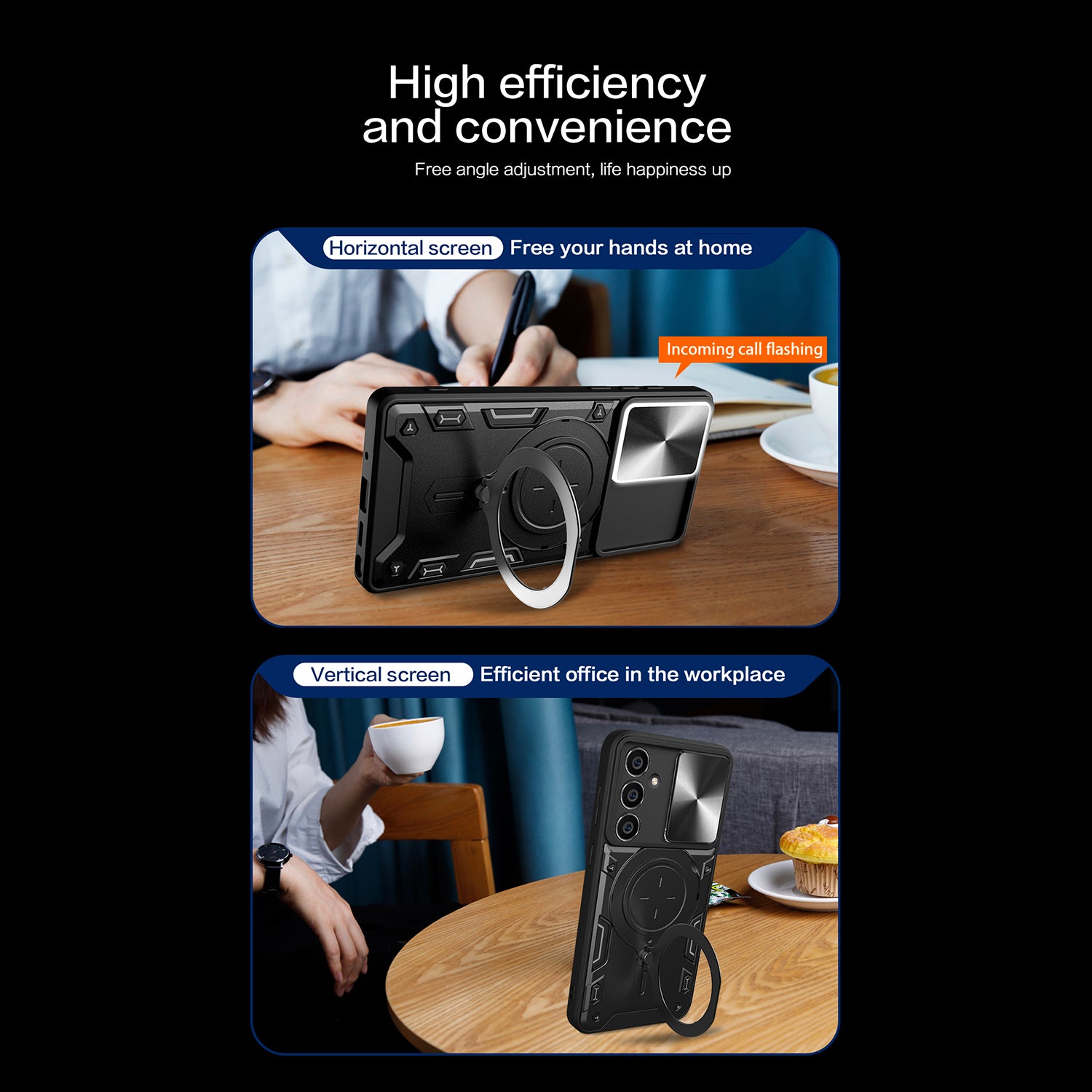 For Samsung Galaxy S23 FE Slide Lens Guard Kickstand Cover PC TPU Drop-proof Phone Case For Samsung Galaxy S23 FE Slide Lens Guard Kickstand Cover PC TPU Drop-proof Phone Case